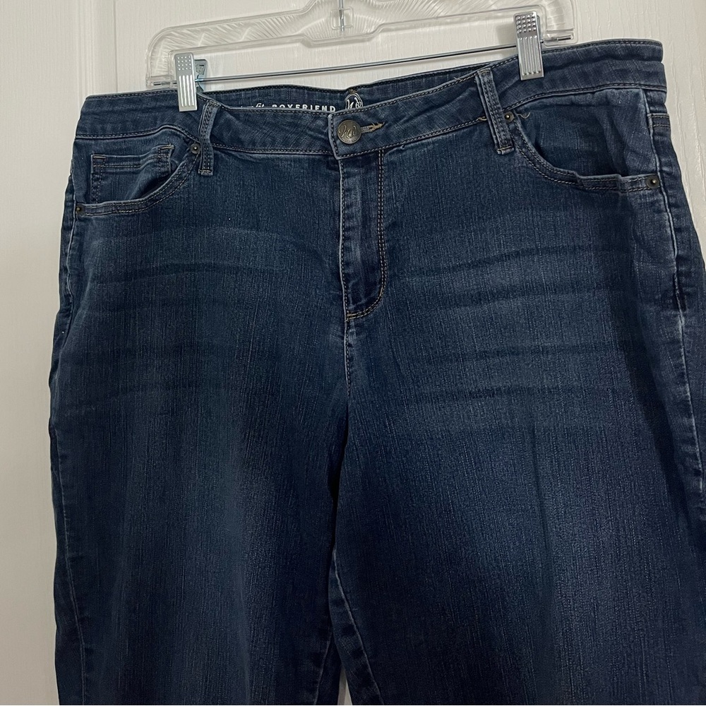 Woman Within Boyfriend Fit Stretch Signature Fit blue denim jeans Size 18 plus
